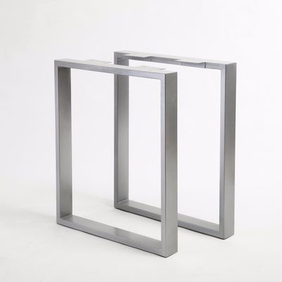 Hoteldesign Edelstahl Tischstütze mit Aluminium Dreiecksklammerstruktur