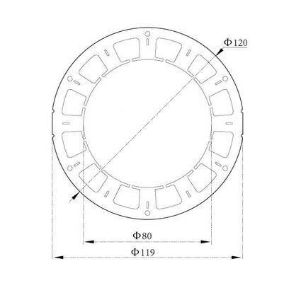 Vertragsstandard 120 mm Maßgeschneiderter bürstenloser Gleichstrommotor Wickelstator und Rotormontage mit Rotorachse