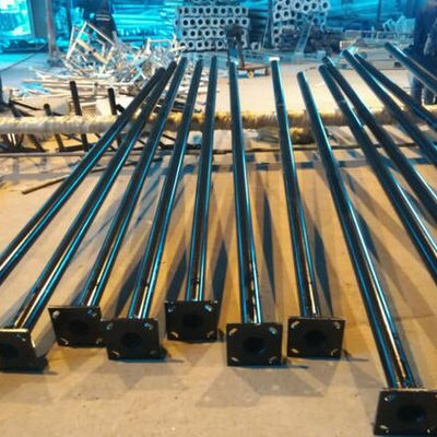 6M 8M 12M Galvanisiertes Stahlrohr Runder Biegen Einzel-Doppel-Arm Außenstraßenlicht Pole