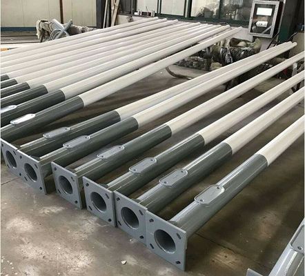 6M 8M 12M Galvanisiertes Stahlrohr Runder Biegen Einzel-Doppel-Arm Außenstraßenlicht Pole