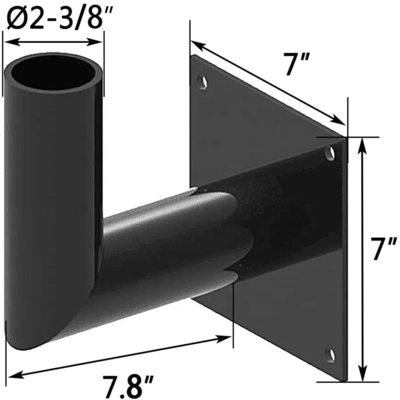 Anodisierte 90 Grad L-Form quadratische Stange Oberhalterung für LED Schuhkarton Parkplatz Lichtstange