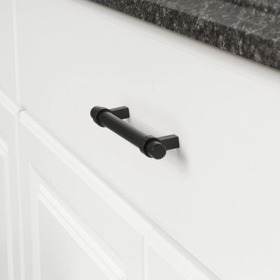 6.63 Zoll Edelstahl Gerade Bar Schrank Griff 5 Zoll Loch Mitte Flach Schwarz