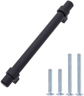 6.63 Zoll Edelstahl Gerade Bar Schrank Griff 5 Zoll Loch Mitte Flach Schwarz