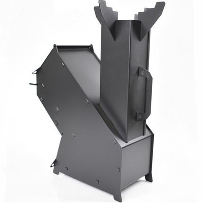 Unterstützungselemente Funktion Maßgeschneiderte Kohlenstoffstahl Holzbrennende Raketenkocher Taschenraketen Deluxe Kocher Kit