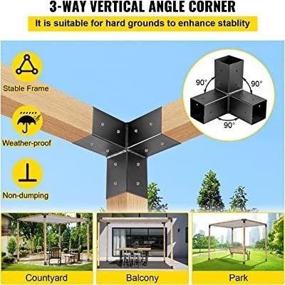 Erweiterte Außenräume Stahl Pergola Kit mit Holzstand und maßgeschneiderten Halterungen