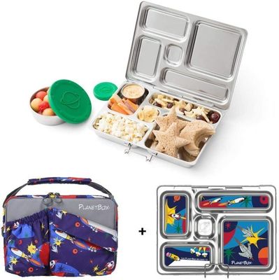 Maßgeschneiderte Lunchbox aus Edelstahl mit 5 Abteilungen